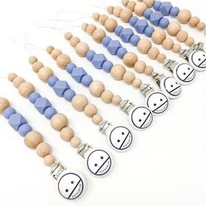 2-in-1 baby teether and pacifier clip DENIM BLUE